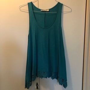 Flirty tank top with lace bottom